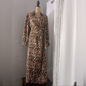 RIVER ISLAND PLUS SIZE 16 US LONG WRAP DRESS IN LEOPARD PRINT BRAND NEW